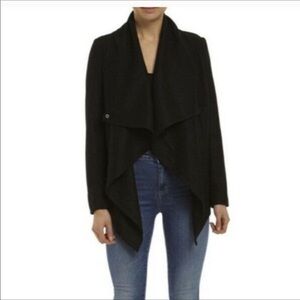 Bardot Wool Blend Wrap Front Waterfall Blazer Black Size 2